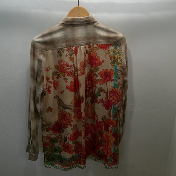 Johnny Was Floral Blouse with Red and Green Accents - Picture 9 of 9